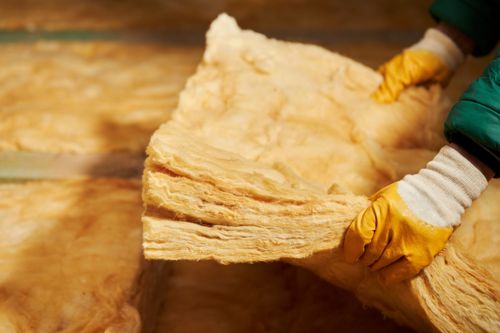 Floor Insultation Being Laid Stock